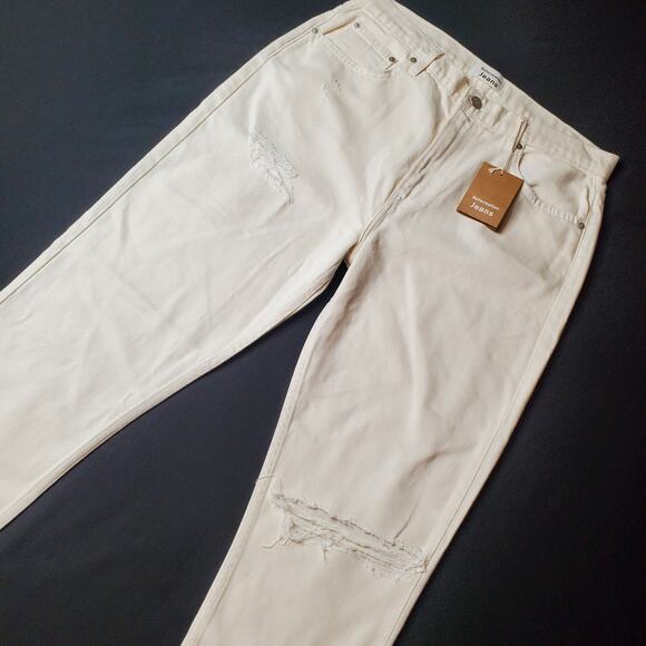 Reformation Denim - Reformation Women's Size 31 NWT Julia High Cigarette Jean Distressed Ivory LY760